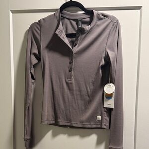 Vuori Charcoal Long Sleeve Henley Top